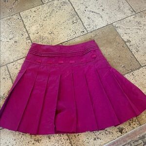 Dana Buchman Pink cotton brocade Pleated Fully Lined Side Zipper Skirt Sz 14